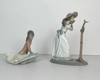 Lot 68 Lladro Seated Ballerina Porcelain Figurine Lladro Songbird Porcelain Figurine