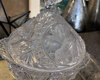 Crystal and cut-glass serving dishes