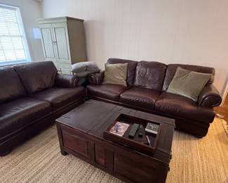 Leather couch and Love seat ( has matching chair and ottoman)