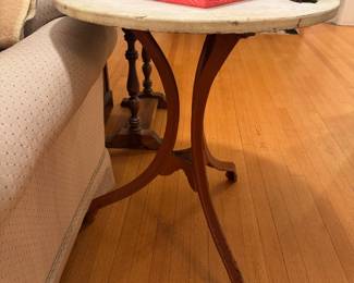 Metal and marble Café style table