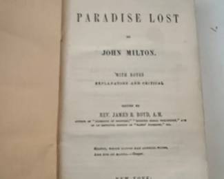 1855 Paradise Lost by John Milton $50