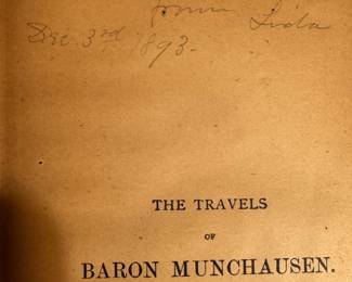 1890' rare edition The travels and surprising adventures of baron Munchausen publisher John W Lowell Co