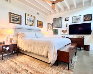 King Sized Select Comfort Sleep Number Flex Top Bed and Upholstered Bed Frame..