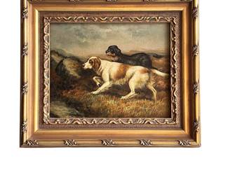 R Flint- Oil on Canvas, ‘Dogs’ Still life.