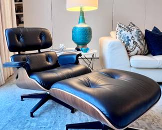 Iconic Eames Lounge Chair and Ottoman in Walnut with stamped Medallion and COA..