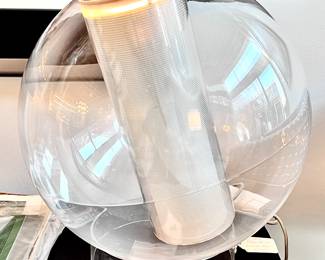 Bel Occhio multi-position Spot Light and Ambient Table Lamp- Spherical Acrylic Shell in cradled Base..