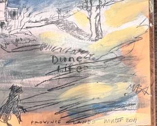 Mark Adams- Original Paper on Board/Mixed Media, ‘Dune Life’ Circa 2011, Provincetown, MA..