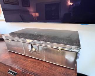 An Antique English Metal Case/Trunk Circa 19th Century..