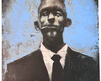 Cassandra Complex- Mixed Media on Panel, ‘Sideburns and a Smoke’ 21st Century, American Artist..