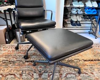 Eames Soft Pad High Back Executive Office Chair and Ottoman..