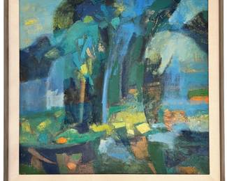 Rose Baumruker- Oil on Canvas, Abstract, 20th Century, California Artist.