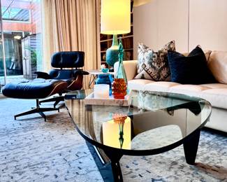 Herman Miller Noguchi Table in Black etched with signature on the Table's edge and Base..