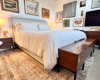 King Sized Select Comfort Sleep Number Flex Top Bed and Upholstered Bed Frame..