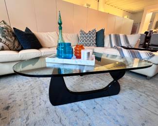 Herman Miller Noguchi Table in Black etched with signature on the Table's edge and Base..