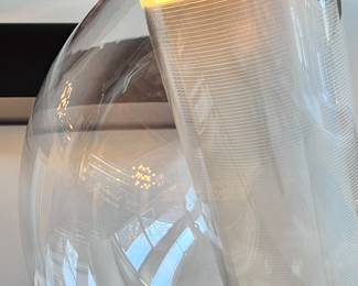 Bel Occhio multi-position Spot Light and Ambient Table Lamp- Spherical Acrylic Shell in cradled Base..