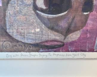 Jonathan Blum- Original, ‘Dog with Green Grapes Trying to Impress New York City’ Circa 2013, New York..