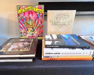 Awesome Coffee Table Books this weekend- Andrew Martin Design, LaChapelle Land, Pierre et Giles, Frank Lloyd Wright, Julian Shulman: Palm Springs, A Strong Night Wind- Donald Roller Wilson, EarthArt and more..