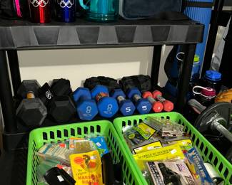 Weights, Water Bottles, Fishing Gear 