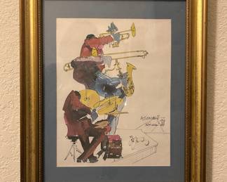 Meiersdorff New Orleans Jazz '76 Watercolor Framed Print