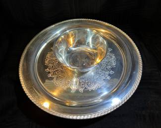 Silver Plate Chip and Dip Platter