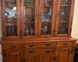 Young Republic Solid Maple China Cabinet 