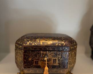 HAND PAINTED ANTIQUE BOX