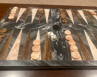 MEXICAN MARBLE BACKGAMMON SET