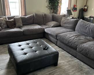 38" X 38" Leather Ottoman