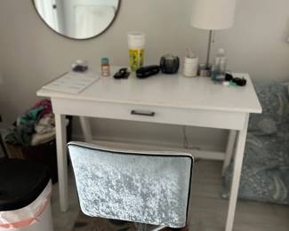 White Desk and Office Chair