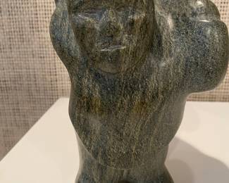 7" Tall Inuit Stone Carving, Signed by Artist
