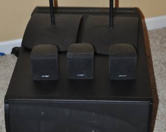 Incredible Bose LSPS Surround Sound Speaker System and 3 of the 5 Bose Cube Speakers Available (Two on Stands)