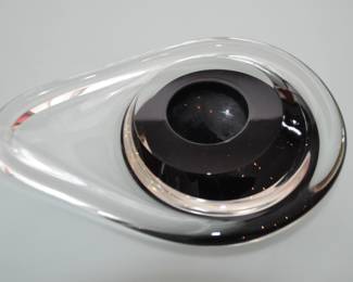 Stunning Signed M. Pavanello Art Glass for Murano Sommerso Glass Bowl, 11.25".