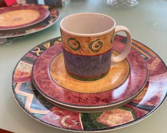 Sakura "Malaga"Designed by Sue Zipkin, 3 Piece Place Setting with 37 Pieces Included in the Set.