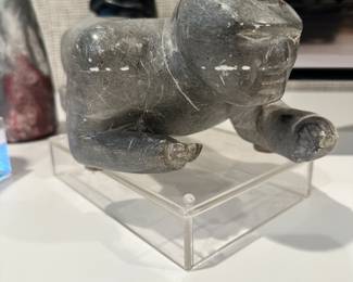 Up Close Detail of one of our Inuit Sculptures, 10" Long Signed by Artist 