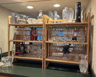Extensive Collection of Crystal and Glass Barware Available.