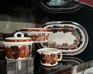 Up Close View of the Gorgeous Arabia "Rosmarin" Serving Pieces.