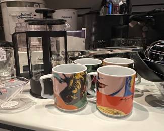 We Love these Andy Warhol Marilyn Monroe Coffee Mugs! (Two Sets of 4 Available).