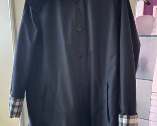Authentic Burberry Trench Coat with Hood and Removable Liner, XL.