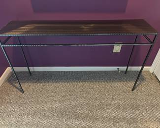 Great Petite Brushed Chrome Side Table, 47.5"W x 11"D x 27"H.