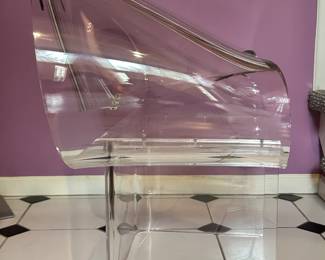 Side View of the Stunning Robert Van Horn Lucite Ribbon Lounge Chair