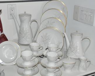 Mid Century Raymond Loewy for Rosenthal Germany "Grasses"  High Tea Service Collection, 50 Piece Set, Service for 12 Minus 3 Cups and Saucers