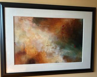 Beautiful Framed & Signed Abstract Contemporary Artwork, 48"W x 36"