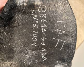 Detailed Signature of the Abraham POV Inuit Stone Carving.