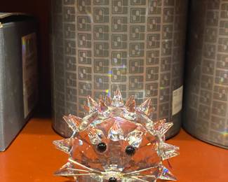 Adorable Swarovski Retired Porcupine with in-tact whiskers, No. 7630, New in Box.