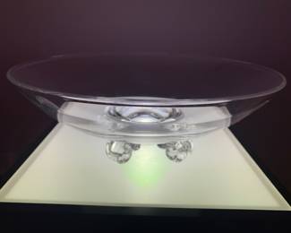 Elegant and Vintage John Dreves Designed for Steuben Crystal Scroll Footed 8"Bowl