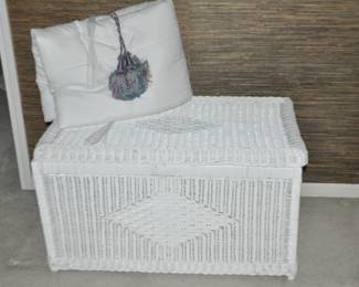 Additional Piece of Pier One Bristol Collection Wicker Chest with Brass Fittings, 35.5"W x 21.5" x 21".