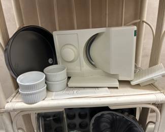 Fantastic Krups 213A Electric Food Slicer and Classic Cordon Bleu Ceramic Ramekins.