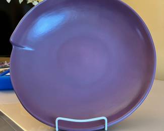 Elegant 14" Cyclamen Signed Ceramic Serving Platter by California Artist Julie Sanders