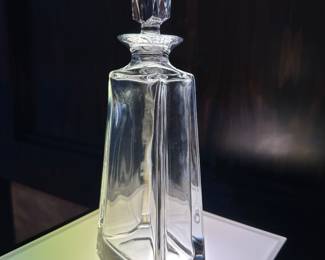 Sophisticated Bohemian Crystal Kathrene Whiskey Decanter, 12".