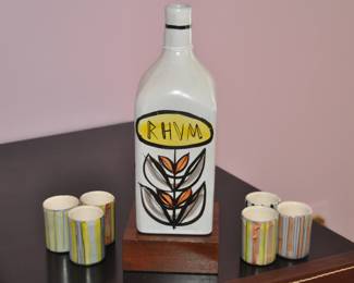 Rare Mid-Century Ceramics by French Artist Roger Capron Vallauris, France. c1950s 7 Pc Set. Signed 